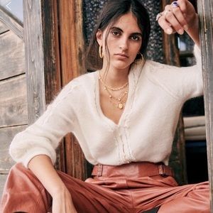 Sezane Cream button down sweater | Size XS